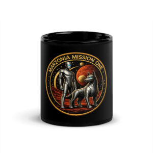 Marzonia Mission One Black Glossy Mug